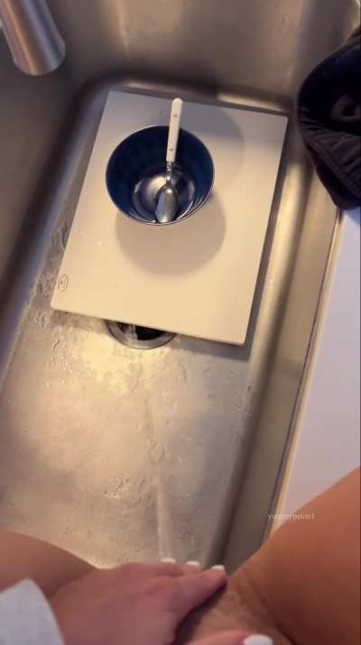 Washing the dishes
