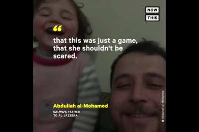 This father has taught his 3-year old girl to stay calm during air raids in Syria