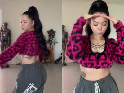 Pink cheetah crop top