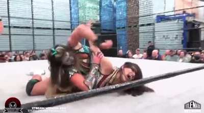 Ashley helpless (and sexy) in defeat