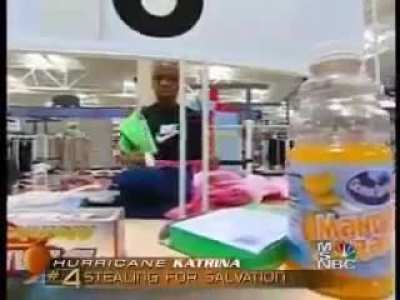 Looting after hurricane Katrina, 2005.