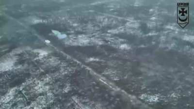 Footage of soldiers from the "Bureviy" brigade repelling enemy attack in the Serebryansky forest.