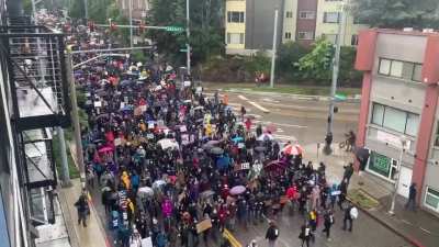 Seattle silent march today. "We move, together, in silence&rdquo;