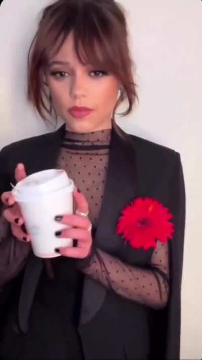 Posing & drinking coffee