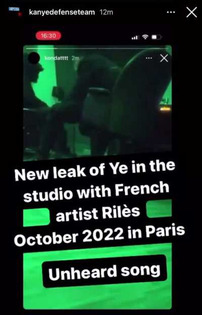new video of ye in the studio playing new music featuring french artist ril&egrave;s from oct 2022
