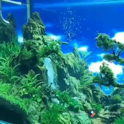 Creating a waterfall in an aquarium