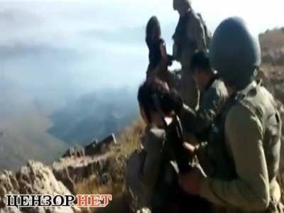 Kurdish soldiers being illegally executed by turkish forces