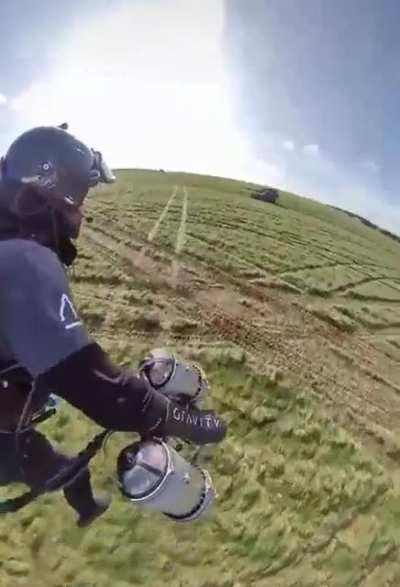Jetsuit chasing tanks.