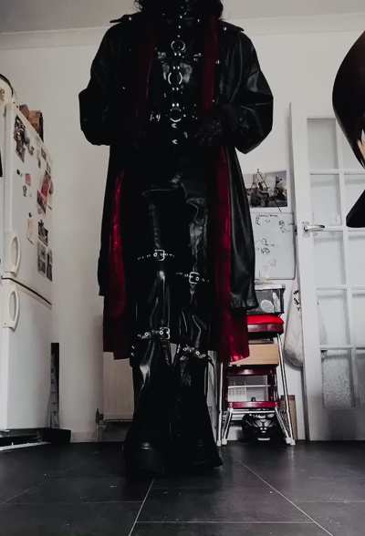 I love wearing my latex top &amp;amp; corset under my big coat