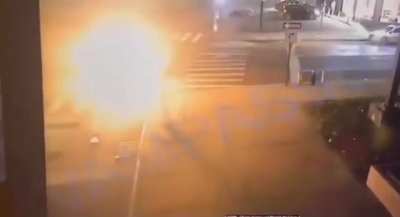 Nypd officer Pulls infront of fleeing suspects motorcycle.