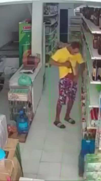 Robbing alcohol while intoxicated...