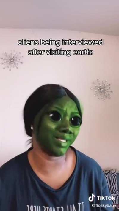 Aliens after visiting earth