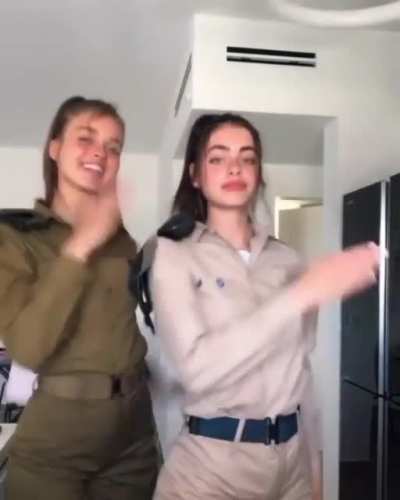 Anna Zak &amp;amp; Yael Shelbia (models who are in military service being adorable)