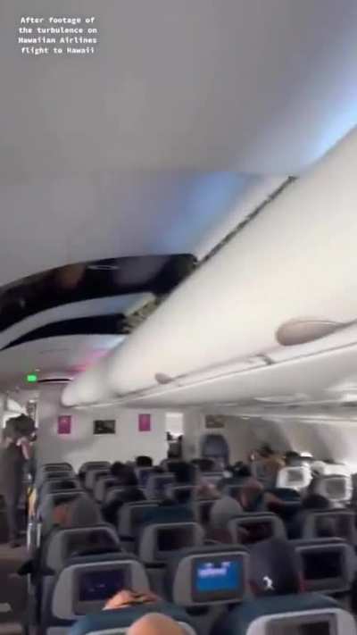 Aftermath from the Hawaiian Airlines flight that hit severe turbulence on approach to Honolulu on Sunday, injuring 36 people.