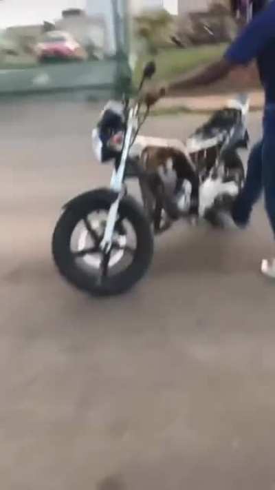 WCGW doing a wheelie witha poor build motorcycle