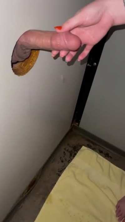 Ruined orgasms for three strangers at the gloryhole