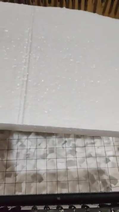 Making foam cubes.