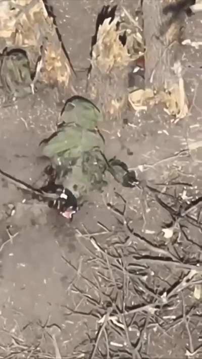 Russian soldier lost his legs after FPV hit 