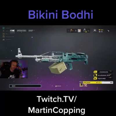 Mozzie voice actor Marting Copping getting the black ice camo in Rainbow Six Siege.