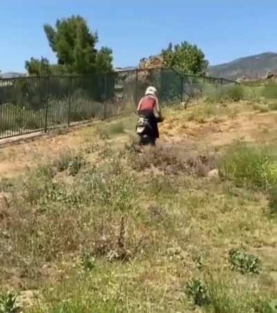 WCGW trying to dirtbike on a scooter