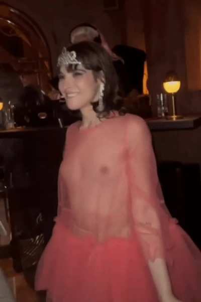 Hari Nef's Bouncing Tits at her Birthday Party