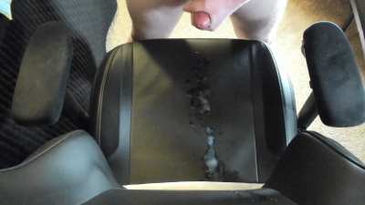 Ginger Guy Explodes Massive Cum Load All Over Office Chair