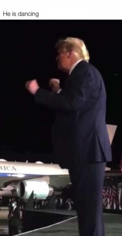He is dancing