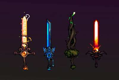 Animated Swords, me, pixelart, 2023