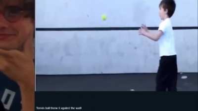Tennis ball throw it against the wall