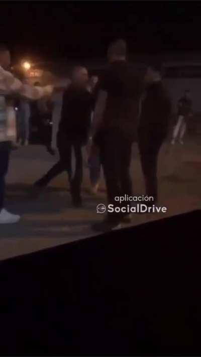 Bouncer knocks out a drunk guy in Sevilla, Spain