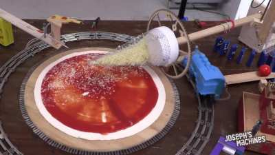 M&aacute;quina automatizada de pizza Rube Goldberg