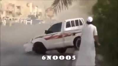 Truck driver fooling around nearly hits onlooker&rsquo;s