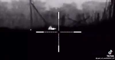 Ukrainian sniper hits russian target