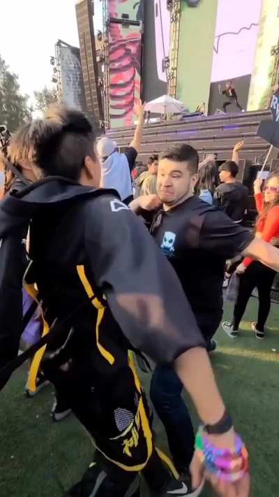 Ol' boy acting reckless at a rave found out real quick...