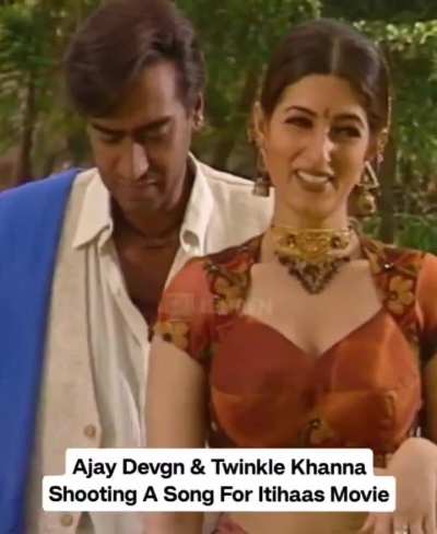 Ajay Devgn &amp;amp; Twinkle Khanna Shooting A Song For Itihaas Movie