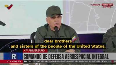 Venezuela Defense Minister:  "The people of the U.S. must understand that their government is an instrument of war. And once again, they intend to send young Americans back to their homes in black body bags and coffins."