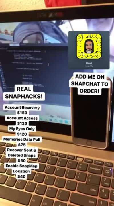 contact @naequality on snapchat to order hacks for social media's like snapchat, instagram, tiktok, onlyfans , twtter , facebook &amp;amp; more! Hit The Telegram Group Link In Comments!