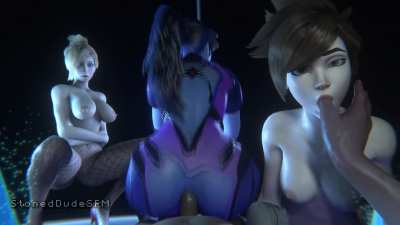 Widowmaker, Tracer, Mercy (Stoned dude) [Overwatch]