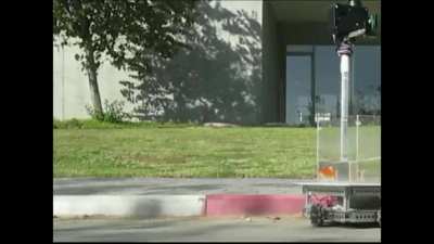 Goldfish trained to drive a wheeled platform that reacts to the fish&rsquo;s movement.