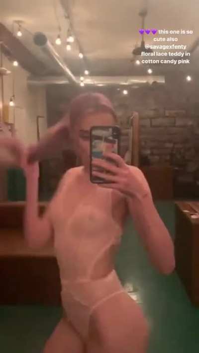 See through in pink