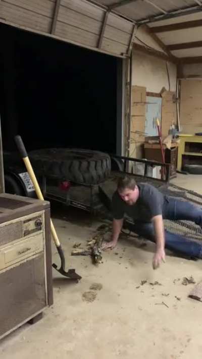 Trying to move a big son of a bitch.
