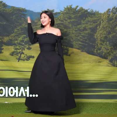 Jihyo - black dress, GQ golf