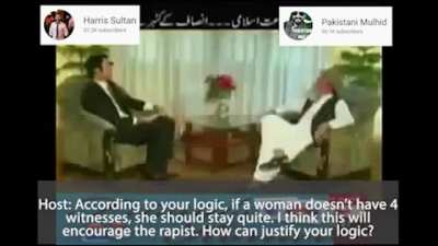 "Women who are raped should shut unless they can produce 4 witnesses, because talking about rape only encourages more rapes to happen" Muslim Cleric.