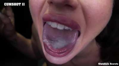 Mandy Waters swallows a load