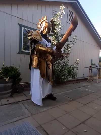 Just finished up [most of] my cloth set cosplay from Mythic Uldir, all I need is to do a few touch ups like fix the cloak and paint the offhand