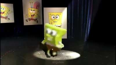 Patchy the Pirate welcomes Spongebob Squarepants