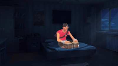 Scout from TF2 plays the drum part from 070 Shake’s “Divorce” in your room while your parents argue downstairs [ASMR]
