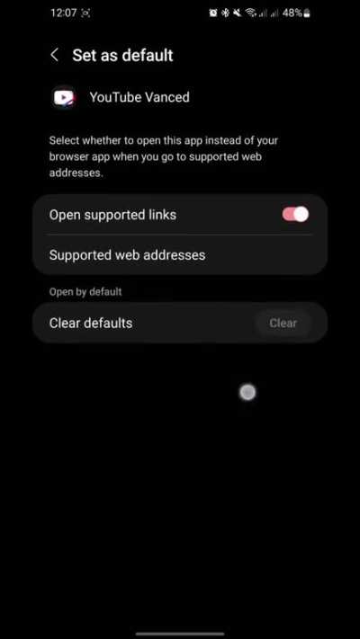 [question] I can't use vanced as the default application