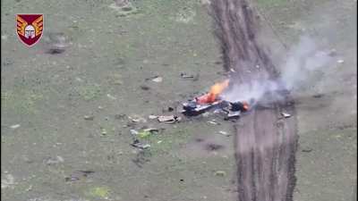 Complete destruction of a Russian &ldquo;turtle tank&rdquo; by drone operators of the 46th brigade of Ukraine