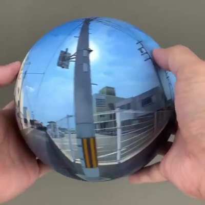 A 360&deg; photo printed on a sphere.